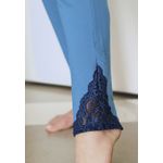 Pijama Inverno Azul em Moletinho e Detalhes de Renda - AZUL
