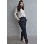 Pijama Inverno Frelith Liso e Xadrez Preto em Viscolycra. - ESTAMPADA