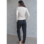 Pijama Inverno Frelith Liso e Xadrez Preto em Viscolycra. - ESTAMPADA