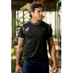 Camiseta Masculina Frelith Com Recorte Lateral - PRETO