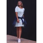 Vestido Curto de Moletom e Manga 2/3 - VERDE