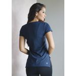 Blusa Fitness Frelith em Microfibra Trabalhada - AZUL MARINHO