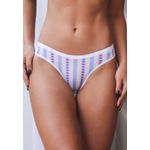 Kit 3 Calcinhas Listrado Heart Azul Branco em Modal - ESTAMPADA