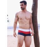 Sungão Frelith com Recortes Azul Marinho, Vermelho e Branco em Microfibra - DIVERSOS