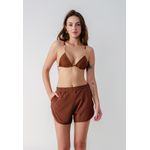 Saída Short Feminino Liso Frelith em Microfibra - MARROM