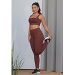 Legging Frelith com Recorte e Filetes - MARROM