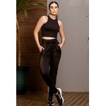 Calça Jogger Recorte Ilhós - PRETO