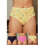 Kit 3 Fios Frelith Floral poá, marinho e rosa - ESTAMPADA