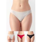 Kit 3 Calcinhas Sarah Frelith Base, Preto e Vermelho - DIVERSOS