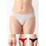 Kit 3 Calcinhas Emily Frelith Base, Preto e Vermelho - DIVERSOS