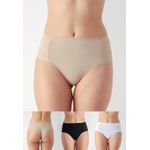 Kit 3 Calcinhas Maya Frelith Básicos Canelado - DIVERSOS