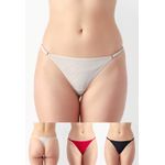 Kit 3 Calcinhas Eloá Frelith Base, Preto e Vermelho - DIVERSOS