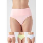 Kit 3 Calcinhas Mary Frelith Amarela, Coral e Off White - DIVERSOS