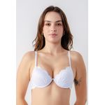 Sutiã Arco Duplo Franzido em Renda - BRANCO