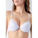 Sutiã Arco Duplo Franzido em Renda - BRANCO