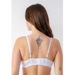 Sutiã Arco Duplo Franzido em Renda - BRANCO