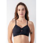 Sutiã Top Franzido Rendinha Frelith Básico - PRETO