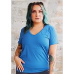 Blusa Fitness Frelith Elisa Trabalhada em Microfibra - AZUL