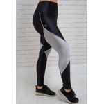 Legging Frelith Brilho Preto e Prata - PRETO