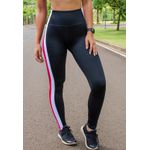 Legging Fitness Frelith Brilho com Faixas Laterais - PRETO