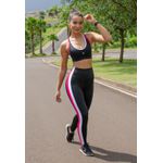 Legging Fitness Frelith Brilho com Faixas Laterais - PRETO