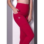 Legging Fitness Frelith Recorte com Bolso - VERMELHO
