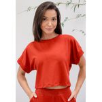 Conjunto Moletinho Frelith Meia Estação Cropped - MARROM