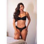 Conjunto Frelith com Manta em Renda - PRETO