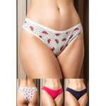 Kit 3 Calcinhas Frelith Melancia, Pink e Marinho - ESTAMPADA