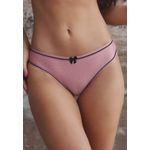 Kit 3 Calcinhas Branco Rosê Vinho Trabalhado em Microfibra - DIVERSOS