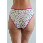 Kit 3 Calcinhas Frelith Floral, Azul e Pink em Cotton - ESTAMPADA