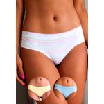 Kit 3 Calcinhas Escritas Color, Azul Claro e Amarelo em Microfibra - ESTAMPADA