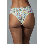 Kit 3 Calcinhas Floral, Laranja e Azul em Microfibra - ESTAMPADA