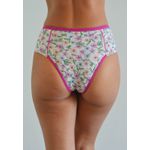 Kit 3 Calcinhas Frelith Floral, Azul e Pink em Cotton - ESTAMPADA