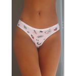 Kit 3 Calcinhas Desenhos, Rosa e Branca em Cotton - ESTAMPADA
