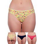 Kit 3 Calcinhas Sarah Frelith Floral, Marinho e Pink - DIVERSOS