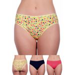 Kit 3 Calcinhas Leah Frelith Floral, Marinho e Pink - DIVERSOS