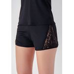 Pijama Verão Naomi Frelith com detalhe de renda - PRETO