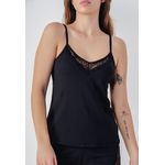Pijama Verão Naomi Frelith com detalhe de renda - PRETO