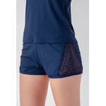Pijama Verão Naomi Frelith com detalhe de renda - MARINHO