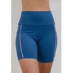Short Frelith com Bolso Lateral e Filete Color - AZUL PETROLEO