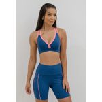 Short Frelith com Bolso Lateral e Filete Color - AZUL PETROLEO