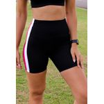 Short Fitness Frelith Brilho com Faixas - PRETO