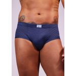 Slip Frelith Listrado Marinho em Microfibra - ESTAMPADA