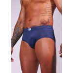 Slip Frelith Listrado Marinho em Microfibra - ESTAMPADA