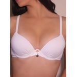 Sutiã Arco Duplo Largo Franzido Básico em Microfibra Leve - BRANCO