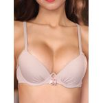 Sutiã Arco Duplo Largo Franzido Básico em Microfibra Leve - CHOCOLATE