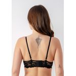 Sutiã Base Larga Franzido em Renda Frelith - PRETO