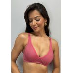 Sutiã Simples Frelith Básico sem Bojo Trabalhado Poá - ROSA