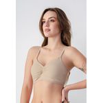 Sutiã Frelith Top Franzido Básico - CHOCOLATE